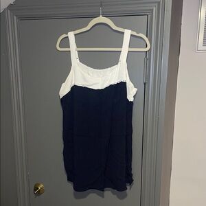 Lane Bryant Navy and White Wide-Strap Colorblock Camisole